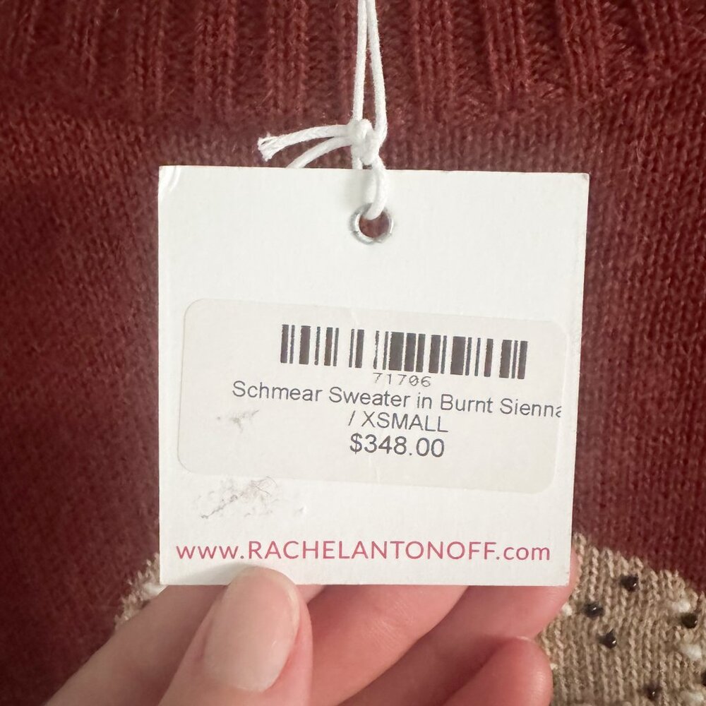 NWT Rachel Antonoff Burnt Sienna Schmear Sweater XS - Picture 4 of 7